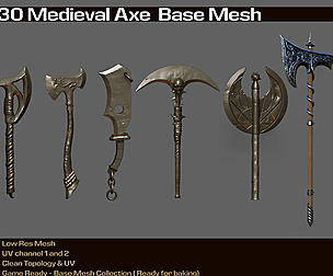 Axe Base Mesh - VOL 06 ( Game Ready )