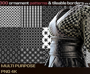 300 ornamental patterns & tileable borders VOL 01