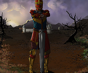 A knight stand in the way