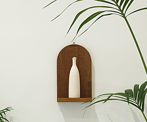 DIY Brick A Type Arched Wood Wall Shelf