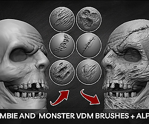 50 Zombie And Monster VDM Brushes and Alpha