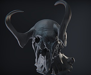 Demon head sculpt 07