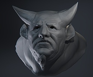 Demon head sculpt 08