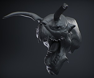 Demon head sculpt 13