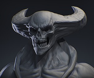 Demon head sculpt 14