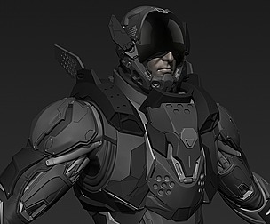 Cybersuit high poly concept