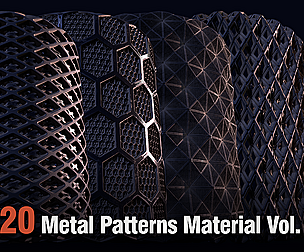 20 Metal Patterns PBR Material Vol. 1