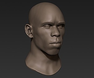 Black Man Head 4