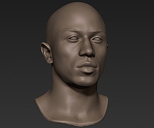 Black Man Head 7