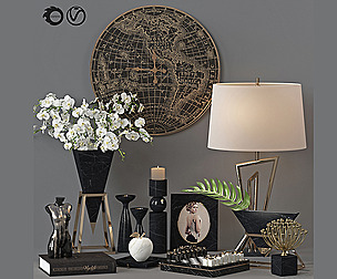 BLACK Marble Decorative Set