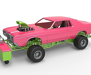Pulling truck 4wd with Car shell 1:25