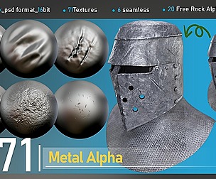 71 Metal Alpha+20 Free Zbrush Rock Alpha Vol.04