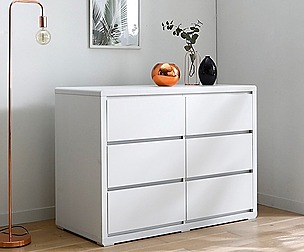 3 tier white big storage chest of drawers
