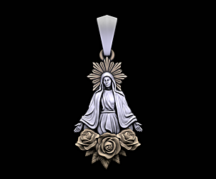 Pendant Saint Mary 3D print jewelry model