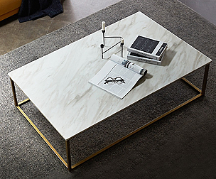 Amelie Marble Marble Gold Sofa Table