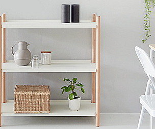 GRUET shelf 905 wide three-tier white