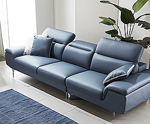 Miel 4 person moving head leather sofa