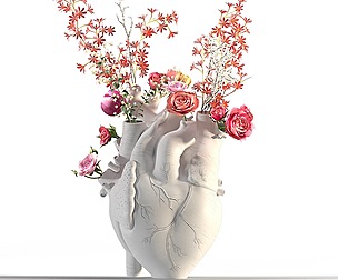 Heart Vase White
