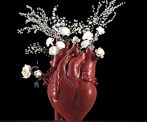 Heart Vase Red