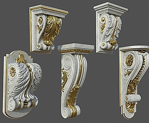 Middle Poly Corbles-Collection 1 - 5 pieces