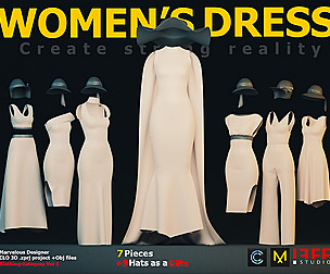 7 WOMEN'S DRESS + 3 HATS AS A GIFT