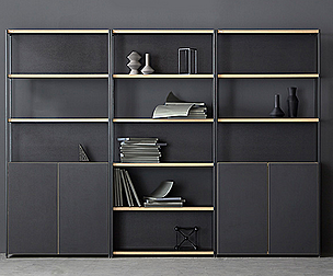 5 steps open type iron bookshelf