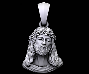 Jesus pendant #2 3D print jewelry model