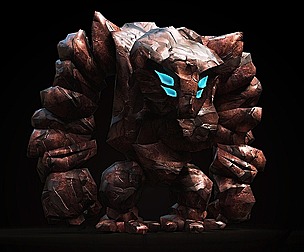 3D Golem Game Character RIGGED and Animated