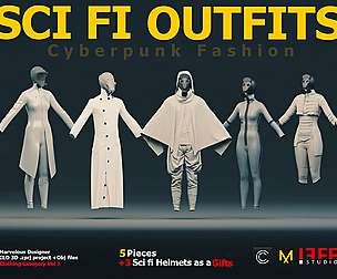 5 SCI-FI OUTFITS + 3 SCIFI HELMETS AS A GIFT