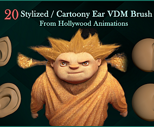 20 Stylized / Cartoony Ear VDM Brush / FBX / OBJ