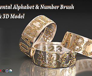 Ornamental Alphabet & Number Brush+Alpha+3D vol 5