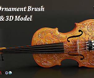 103 Ornament Brush + Alpha + 3D model Vol 8
