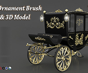 103 Ornament Brush Alpha 3D Model Vol 9