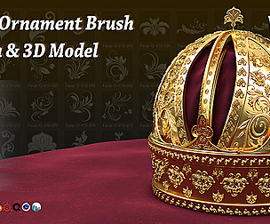 103 Ornament Brush + Alphas + 3D model vol 10
