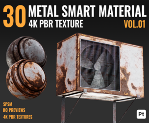 30 METAL SMART MATERIAL & PBR TEXTURE - VOL 01