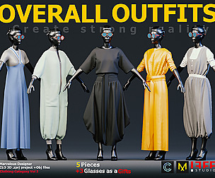 5 OVERALL OUTFITS + 3 GLASSES AS A GIFT