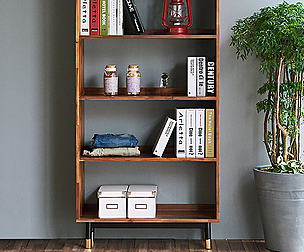 Dwell acacia solid wood 5 tier bookshelf