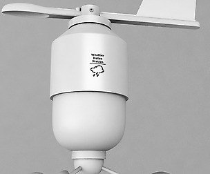 Weather meteo station anenometer low poly