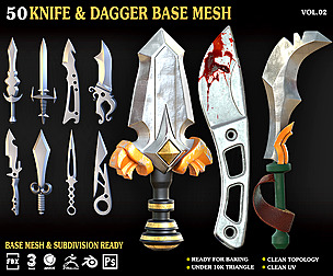 50 Knife & Dagger Base Mesh_Vol 002