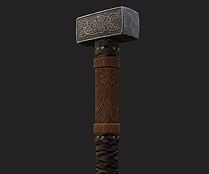 Medieval Viking Ornate Battle Hammer