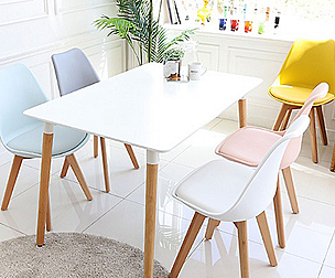 Elon HPM White Wood Dining Table