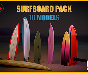 10 Surfboard 3D Models (UPDATE)