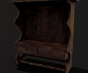 Rustic Hanging Shelf with Drawers