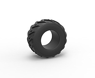 Old school pulling truck tire Scale 1:25