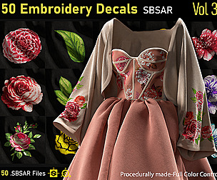 50-Embroidery Decals-SBSAR-Vol3