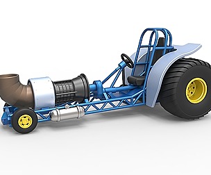 Mini Rod pulling tractor with jet engine 1:25