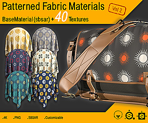 Patterned Fabric Materials + 40 Textures Vol 2