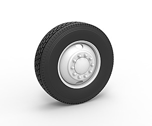 2 Hole front wheel of old school truck 1:25