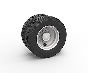 2 Hole rear wheel of old school truck 1:25