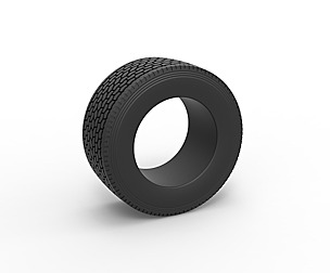 Super single semi tire Scale 1:25